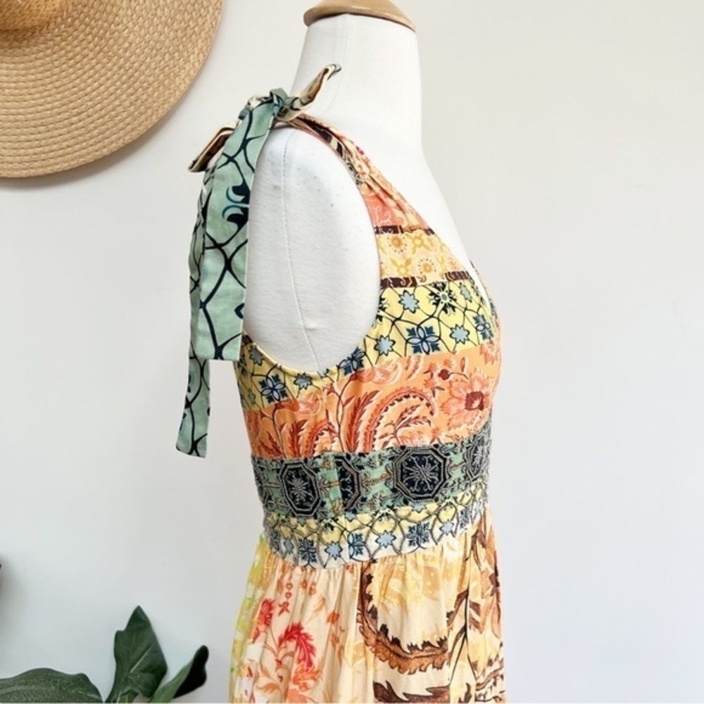 💋Anthropologie Geisha Design Rosalinda Patchwork Maxi dress size XS - Picture 9 of 12